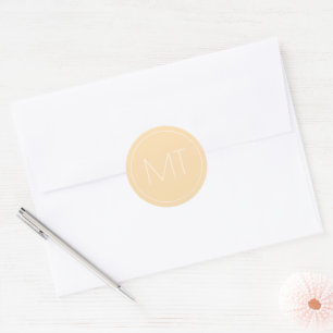 Sticker Rond Initiales tonales Champagne moderne Mariage
