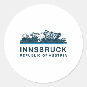 Sticker Rond Innsbruck Autriche Montagnes Autriche Vintag ski a