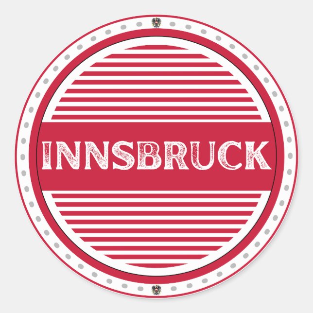 Sticker Rond Innsbruck City Pride Emblem – Austrian Identity (Devant)