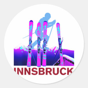 Sticker Rond Innsbruck ski & snowboard rétro 90s