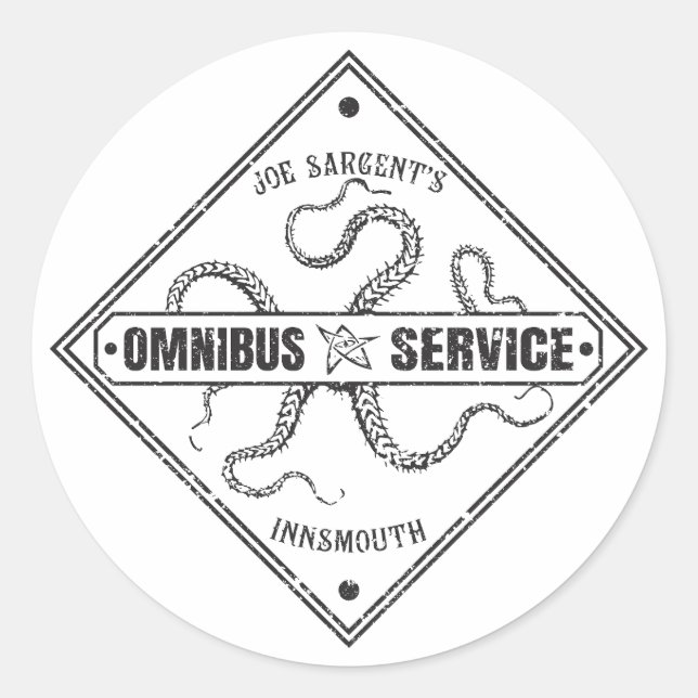 Sticker Rond Innsmouth Bus Service Joe Sargent (Devant)