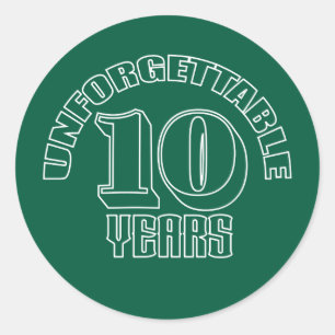 Sticker Rond inoubliable 10 ans