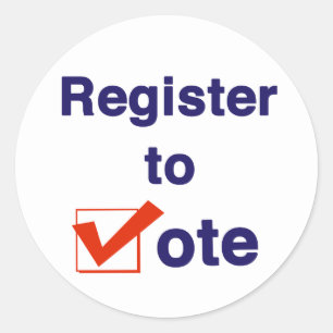 Sticker Rond Inscrivez-Vous Au Vote 2026