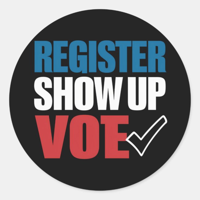 Sticker Rond Inscrivez-vous pour voter aux élections 2024 (Devant)