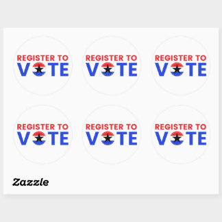 Sticker Rond Inscrivez-Vous Pour Voter Élection USA 2024 Voter