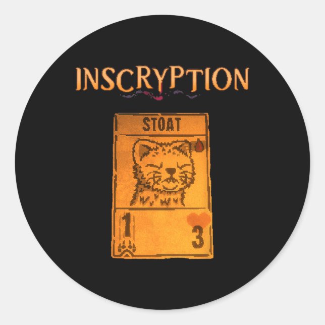 Sticker Rond Inscryption Psychologique Stoad Card Jeu Hallowee (Devant)