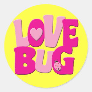 STICKER ROND INSECTE D'AMOUR