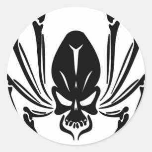 STICKER ROND INSECTE D'ESPRIT NOIR CRAINTE À TRAVERS TATOO ROUG