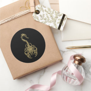 Sticker Rond Insecte très venimeux toxique de scorpion d'or