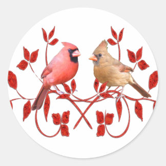 Sticker Rond Inséparables
