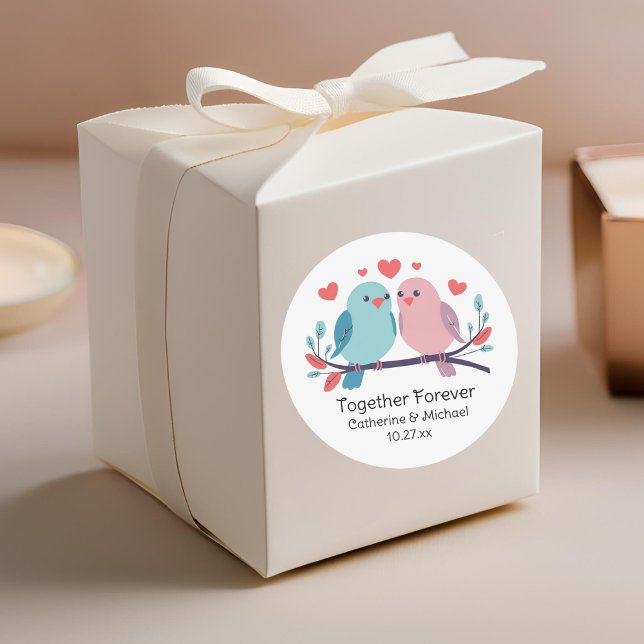 Sticker Rond Inséparables ensemble pour toujours Valentines Jou (Créateur téléchargé)