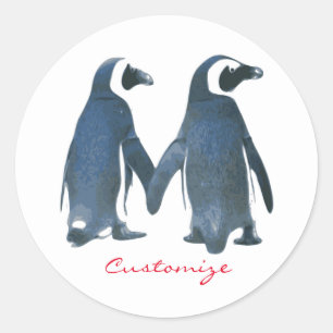 Sticker Rond Inséparables Penguin Couple Thunder_Cove