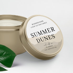 Sticker Rond Insertion Logo Boho Moderne Boho Beige Candle Emba