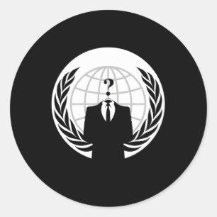 Sticker Rond Insigne Anonyme Nous Sommes Anonyme