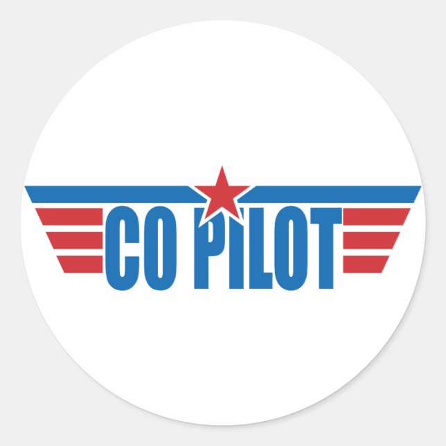 Sticker Rond Insigne d'ailes du copilote - Aviation (Devant)