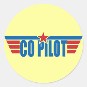 Sticker Rond Insigne d'ailes du copilote - Aviation