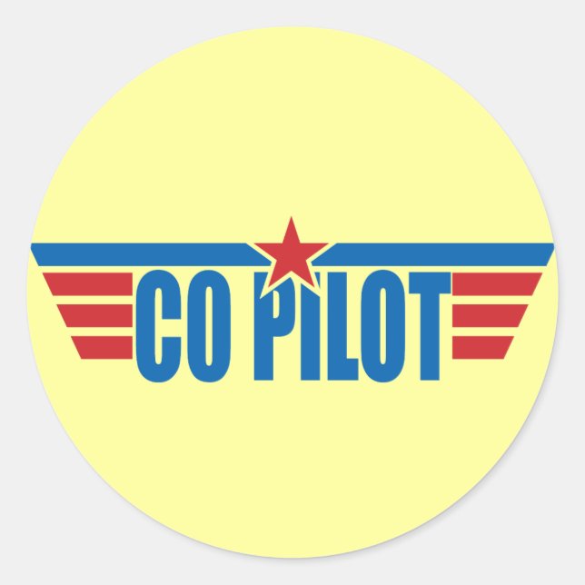 Sticker Rond Insigne d'ailes du copilote - Aviation (Devant)