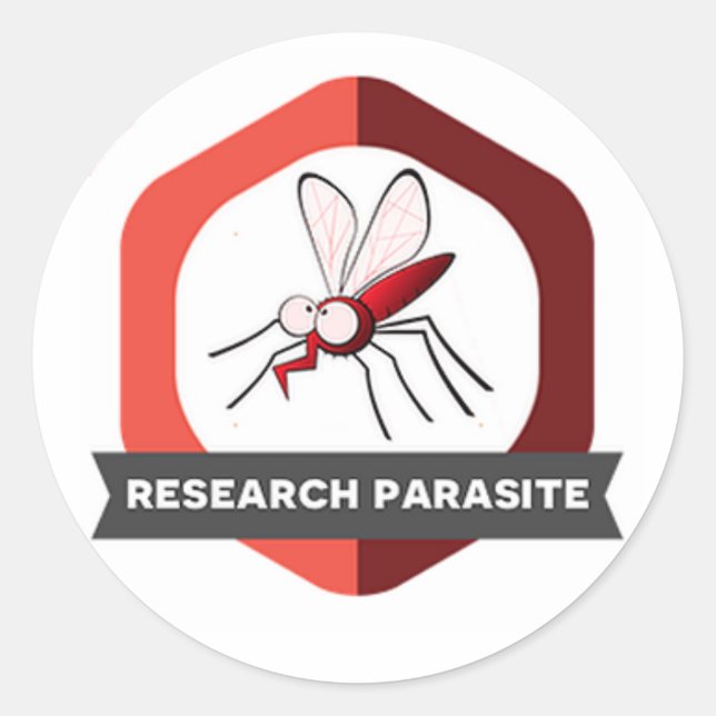 Sticker Rond Insigne d'autocollant de parasite de recherches (Devant)