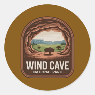 Sticker Rond Insigne de bison du parc national de Wind Cave