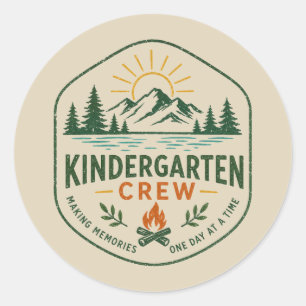 Sticker Rond Insigne de camp de l'équipe de maternelle pour l'a
