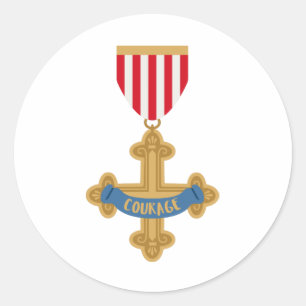 Sticker Rond Insigne de courage