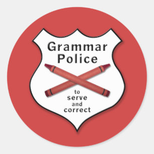 Sticker Rond Insigne de la police de grammaire