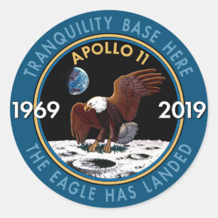 Sticker Rond Insigne de mission du 50e anniversaire d'Apollo 11