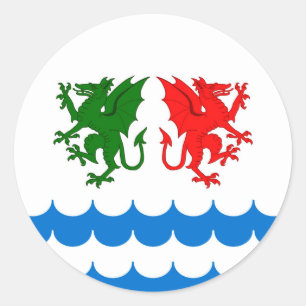 Sticker Rond Insigne de populace du comté de Dragons Bay