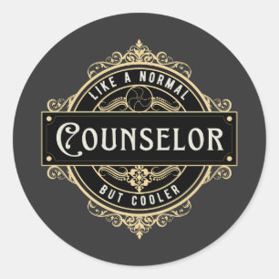 Sticker Rond Insigne de travail de Conseiller appréciation