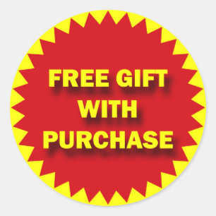 STICKER ROND INSIGNE DE VENTE AU DÉTAIL - CADEAU LIBRE AVEC