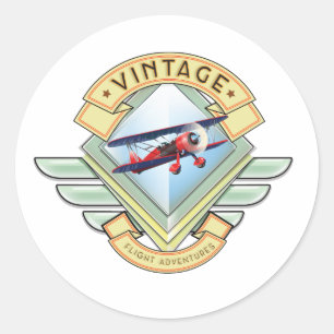Sticker Rond Insigne de vol de style vintage