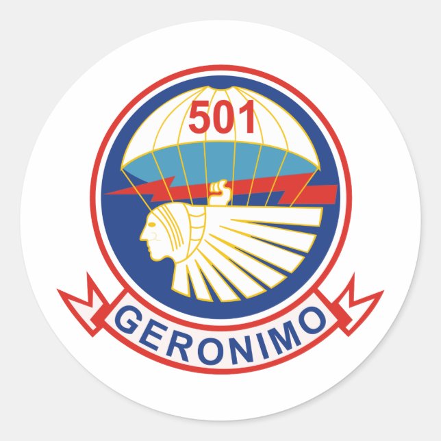Sticker Rond Insigne du 501e régiment d'infanterie de parachute (Devant)