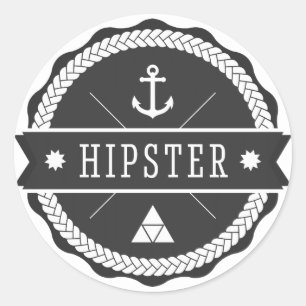 Sticker Rond Insigne Hipster