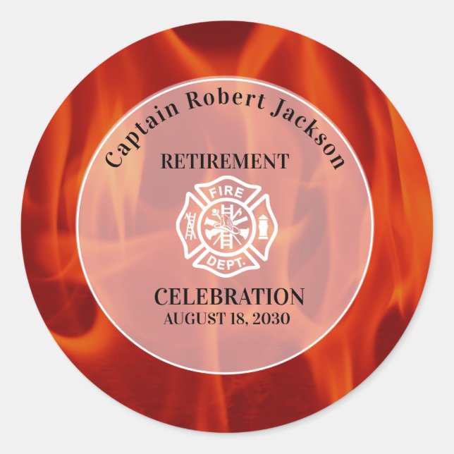 Sticker Rond Insigne incendie pompier (Devant)