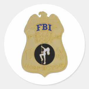 Sticker Rond inspecteur de corps féminin de fbi