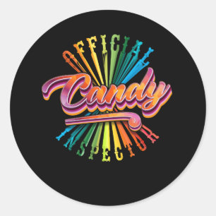 Sticker Rond Inspecteur officiel de bonbons Costume Halloween R