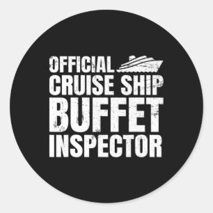 Sticker Rond Inspecteur officiel de buffet de bateau de croisiè