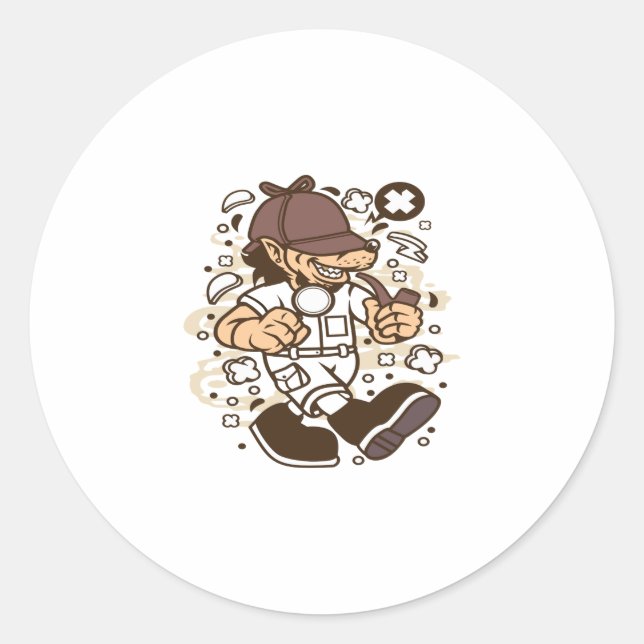 Sticker Rond Inspecteur Wolf (Devant)