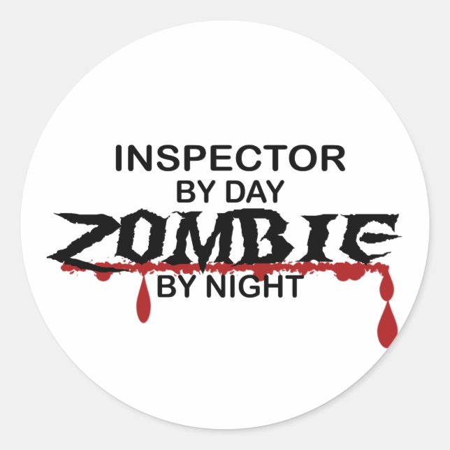 Sticker Rond Inspecteur Zombie (Devant)