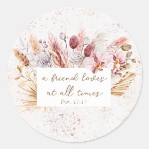 Sticker Rond Inspiration de l'amitié Bible Verse Boho