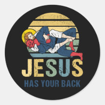 Inspiration Jésus a votre dos Jiu Jitsu Retro