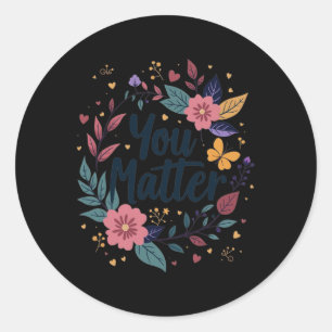 Sticker Rond Inspiration vous Floral Conception de prévention d