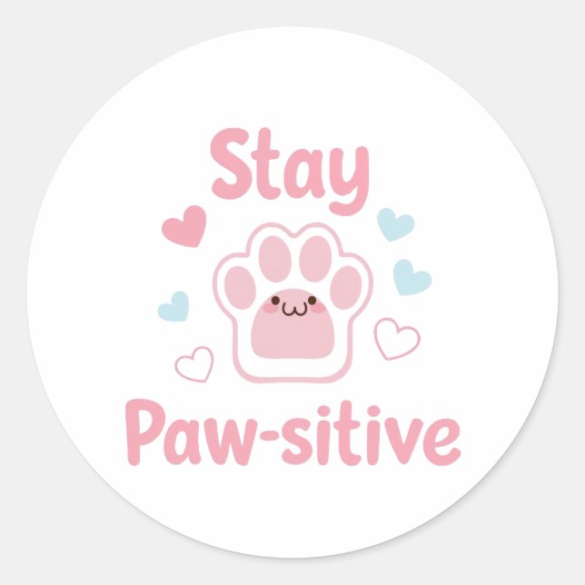 Sticker Rond Inspirational Dog and Cat Lover Quote (Devant)
