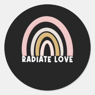 Sticker Rond Inspirational Radiate Love Rainbow