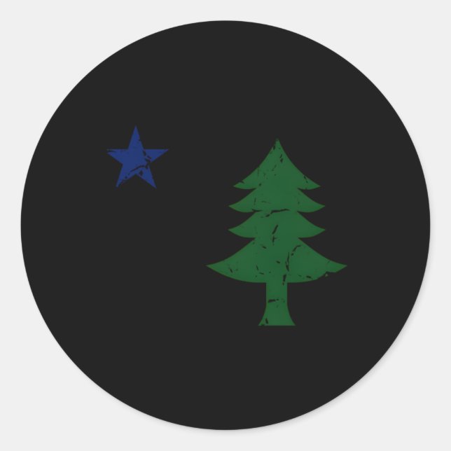 Sticker Rond Inspiré 1901 Old Maine State DrapeauStyled (Devant)