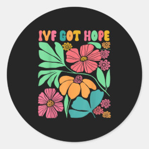 Sticker Rond Inspiré Motivationnel Ivf Mama Fleur sauvage Ivf M