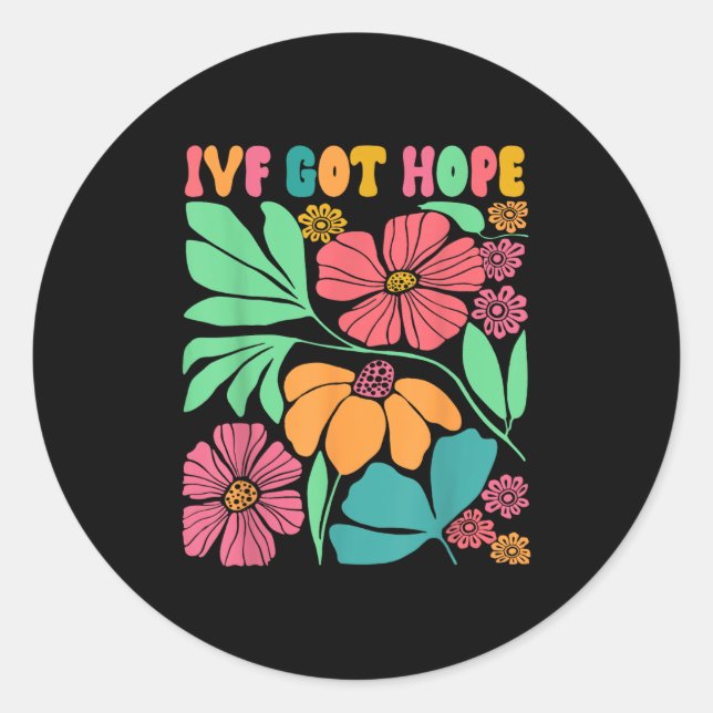 Sticker Rond Inspiré Motivationnel Ivf Mama Fleur sauvage Ivf M (Devant)