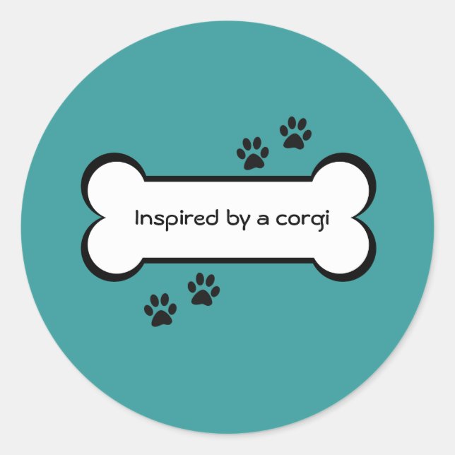 Sticker Rond Inspiré par un corgi (Devant)