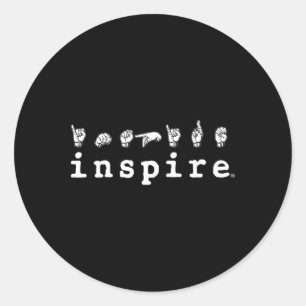 Sticker Rond Inspirer la marque Asl Langue des signes américain