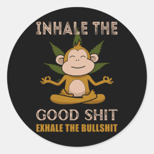Sticker Rond Inspirez Les Bonnes Choses - Expirez Le Taureau Un